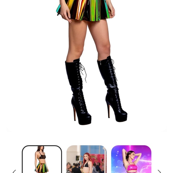 Electowave vinyl pleated skirt - Picture 2 of 5